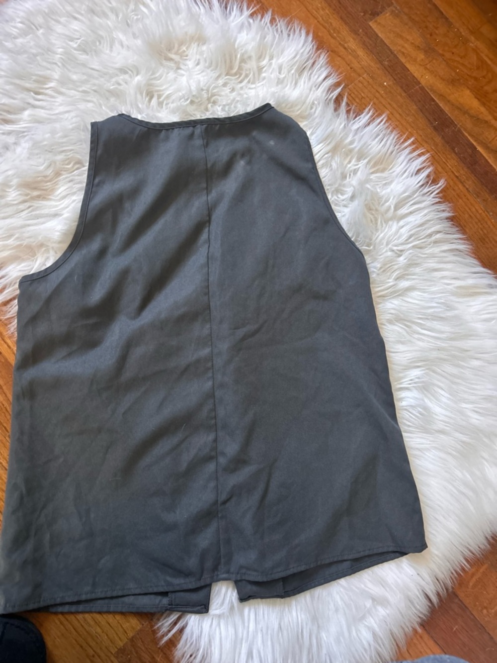 Women's Slate Grey Button Front Vest and Shorts Co-ord Set; Small - Picture 4 of 10